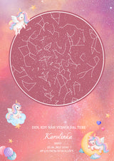 Dětská hvězdná mapa narození - Jednorožci