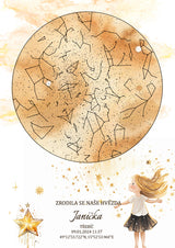 Dětská hvězdná mapa narození