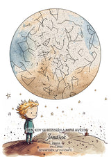 Dětská hvězdná mapa narození - Malý princ