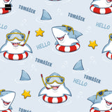 Dětský balicí papír Veselý žralok se jménem