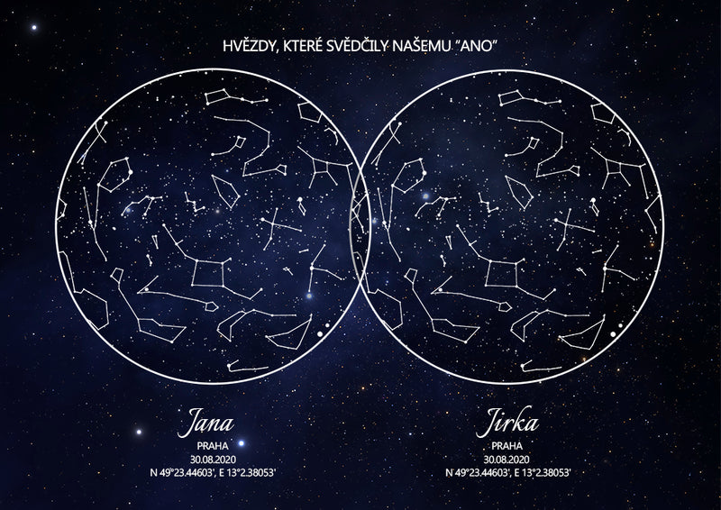 Dvojitá hvězdná mapa - Modrý vesmír
