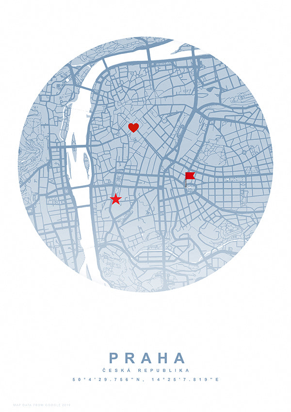 Vzpomínková mapa místa modrý kruh