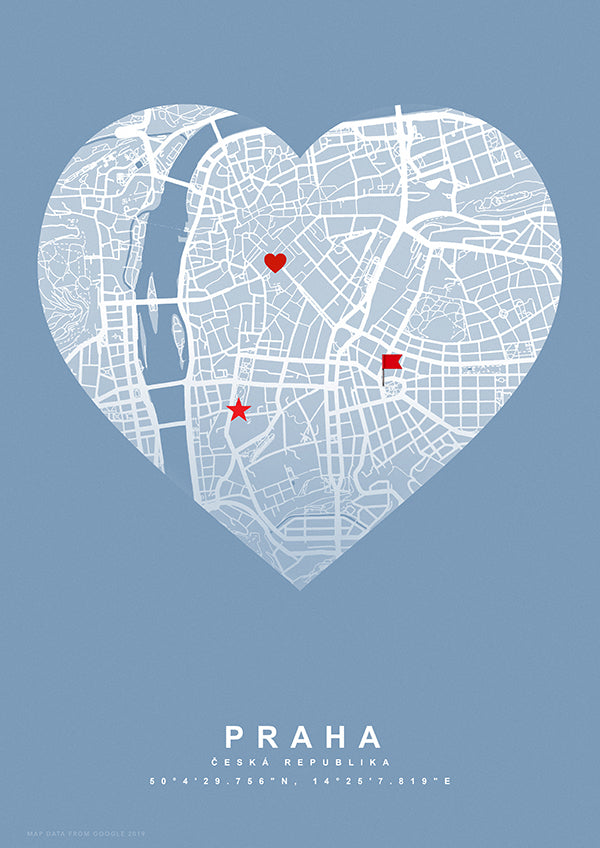 Vzpomínková mapa místa modré srdce