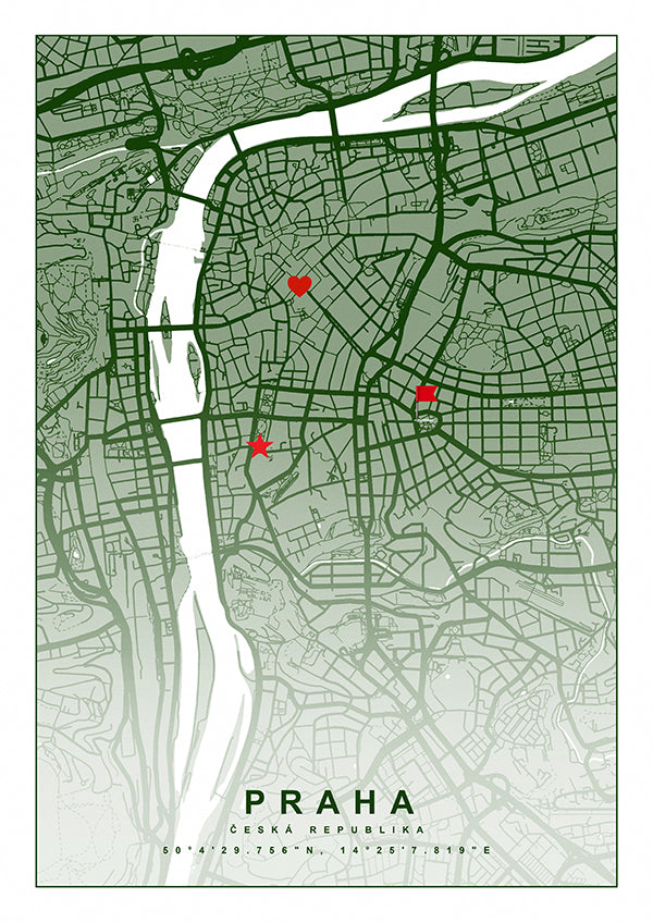 Vzpomínková mapa místa zelená