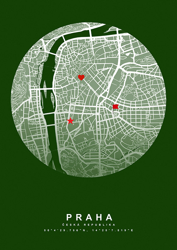 Vzpomínková mapa místa kruh zelený