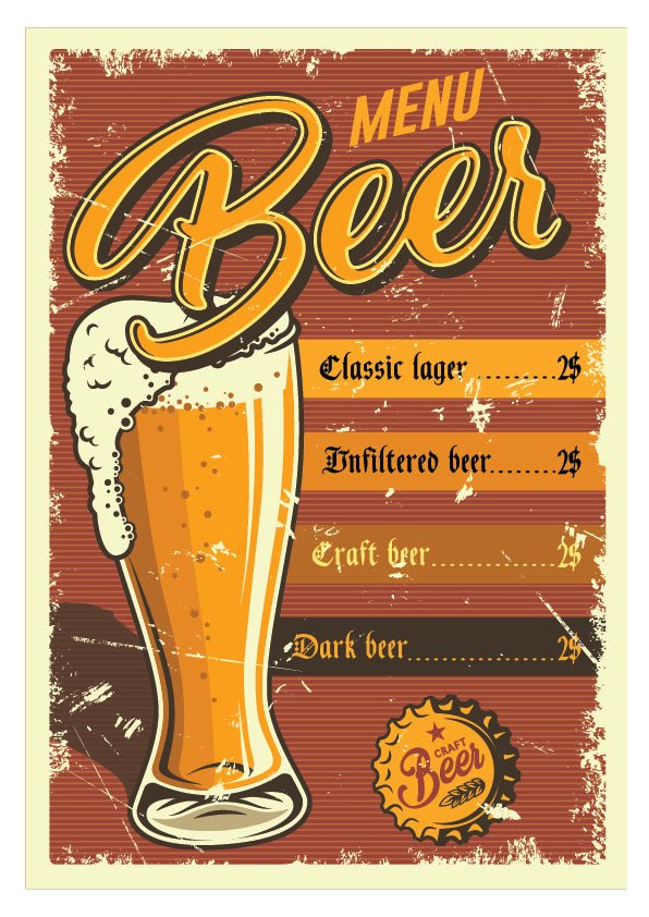 Plakát Plakát Beer menu