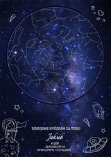 Dětská hvězdná mapa narození - Modrá galaxie