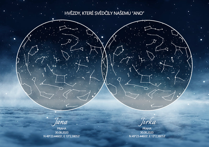 Dvojitá hvězdná mapa - Nad mraky