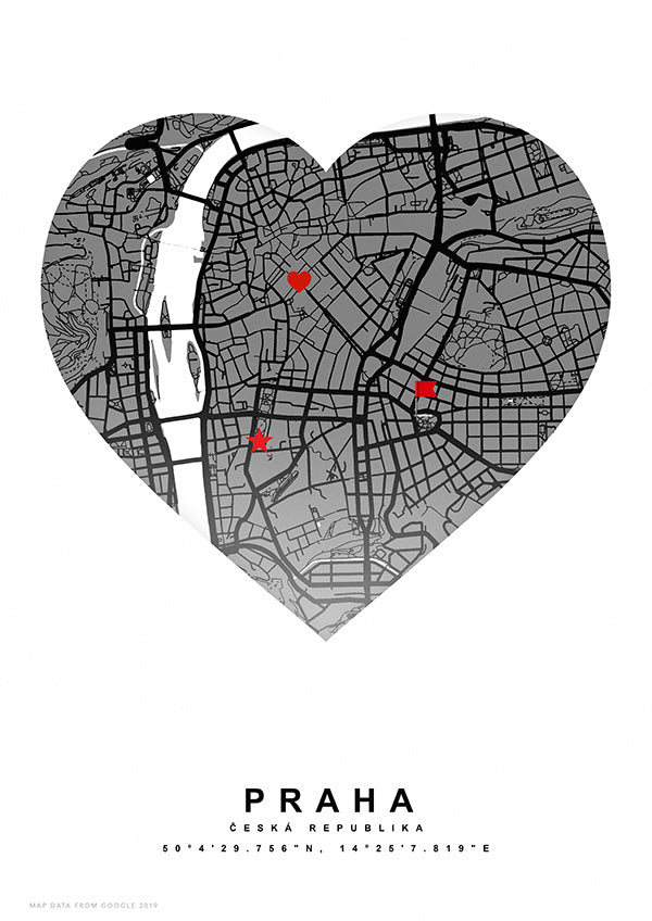 Vzpomínková mapa místa šedé srdce