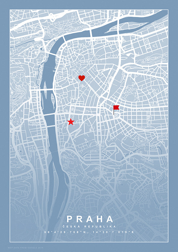 Vzpomínková mapa místa modrá