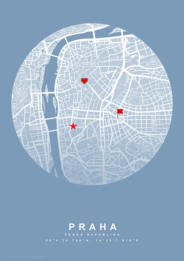 Vzpomínková mapa místa modrý kruh