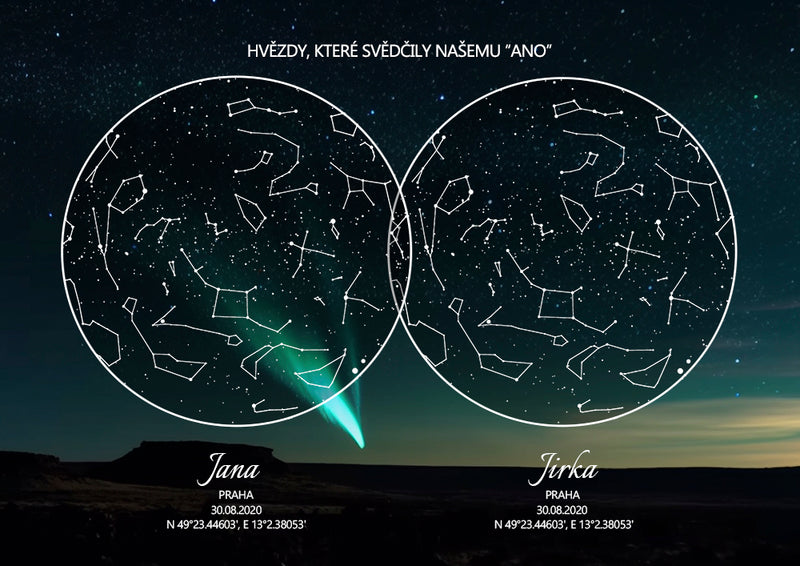 Dvojitá hvězdná mapa - Zelený úsvit