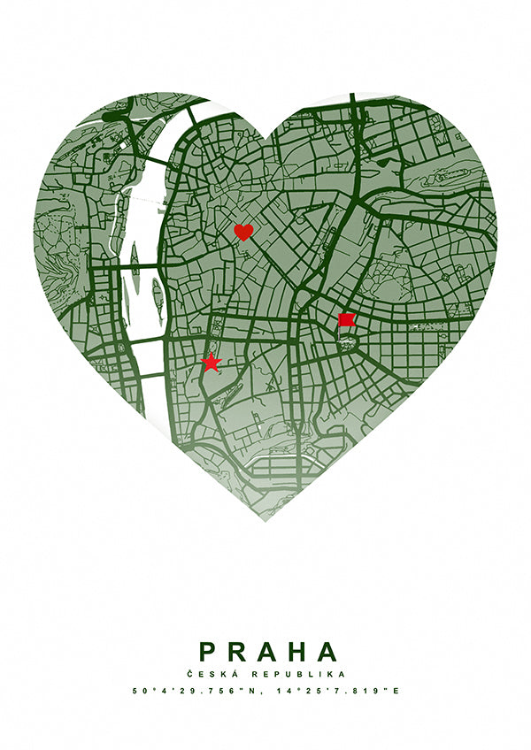 Vzpomínková mapa místa srdce zelené