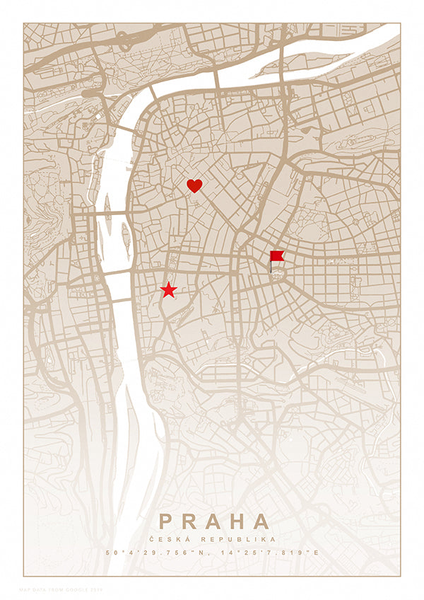 Vzpomínková mapa místa béžová