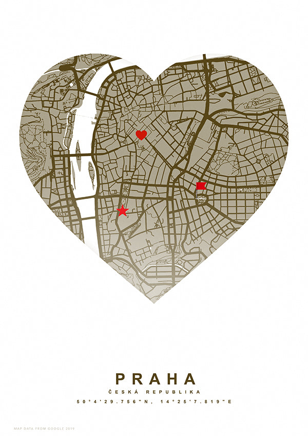 Vzpomínková mapa místa hnědé srdce