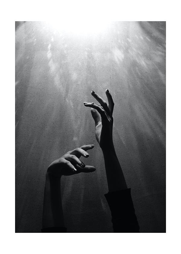 Plakát Black and white hands