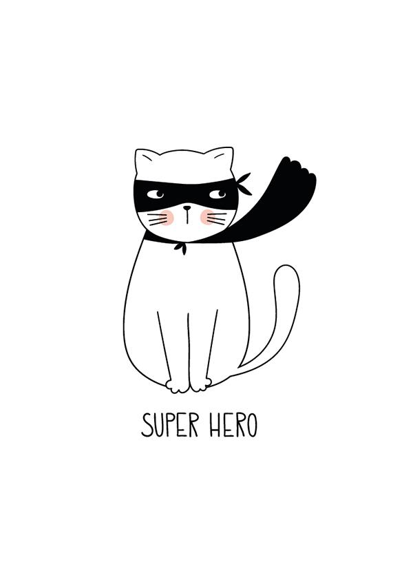 Plakát Cat super hero