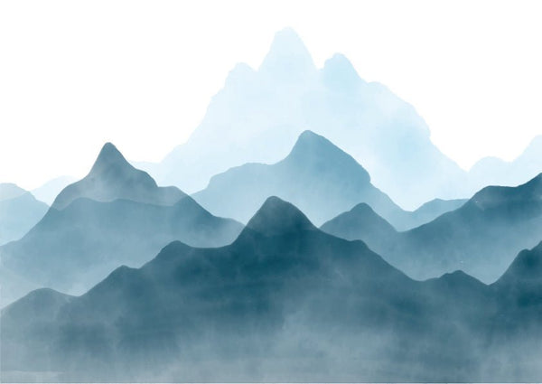Plakát Akvarelové panorama modré 2