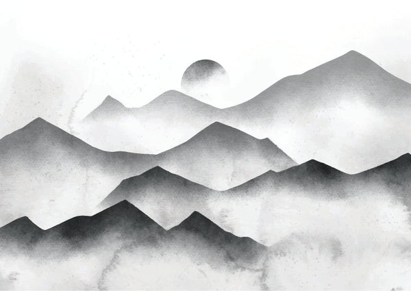 Plakát Akvarelové panorama šedé