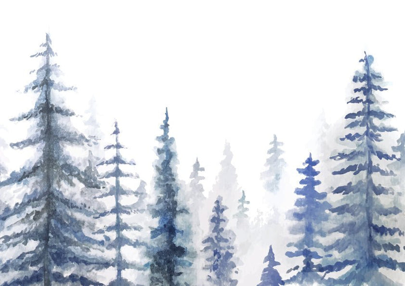 Plakát Akvarelový modrý les