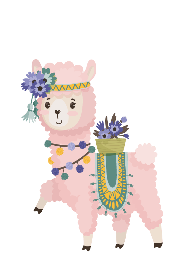 Plakát Cute lama 4
