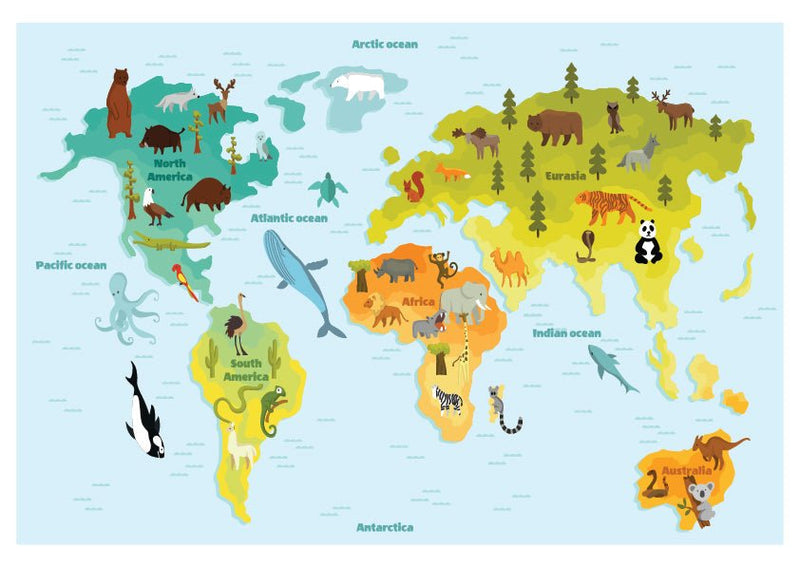 Plakát Dětská mapa světa 3