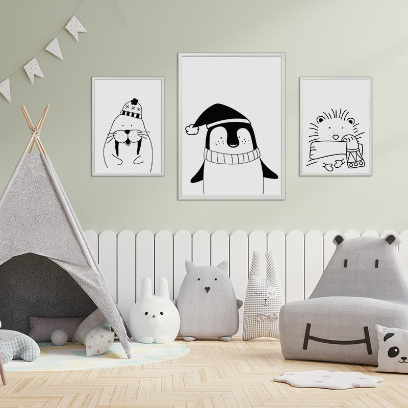 Plakát Černobílý ježek