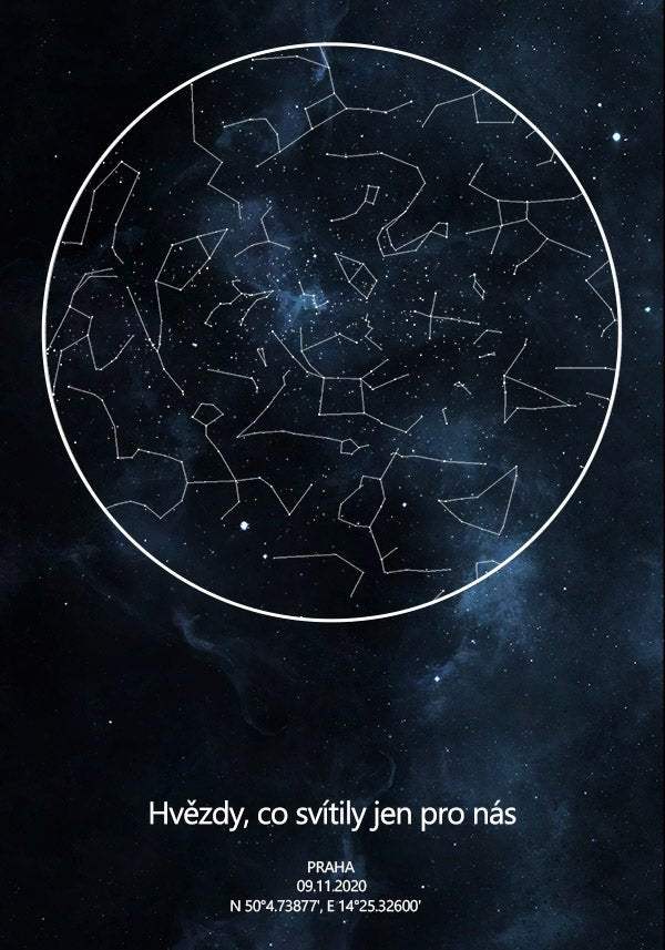 Hvězdná mapa Diamanty noci