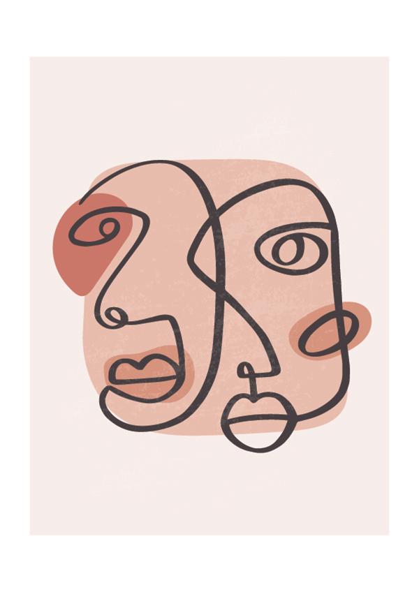 Plakát Abstraktní tváře Set2