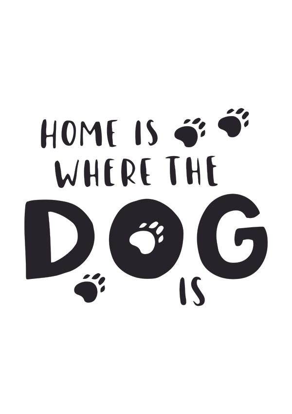 Plakát Home is where dog is