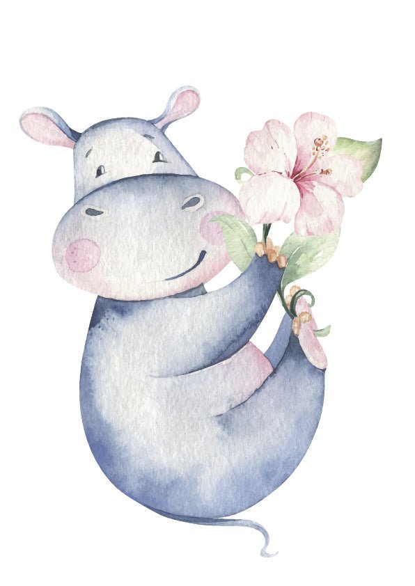 Plakát Hrošík s květinou