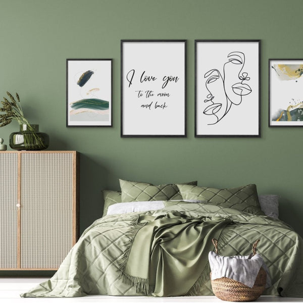 Plakát I love you to the moon and back - A4
