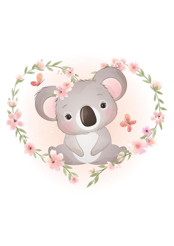 Plakát Koala v květinách