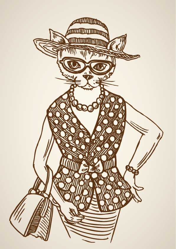 Plakát Kočka dámičkou
