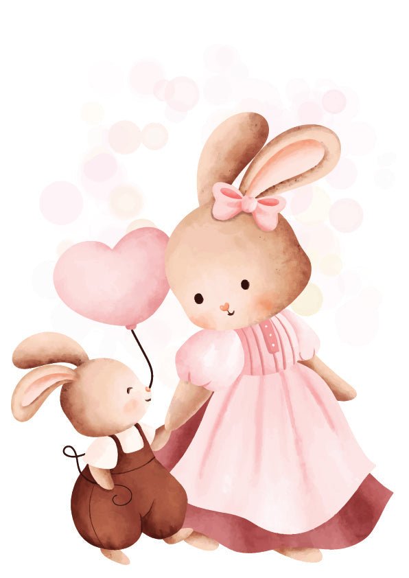 Plakát Králičí maminka s dítětem