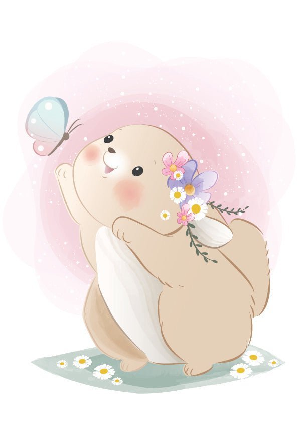 Plakát Králík chytající motýla