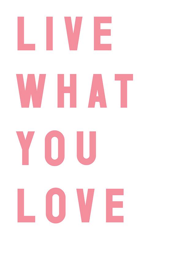 Plakát live what you love