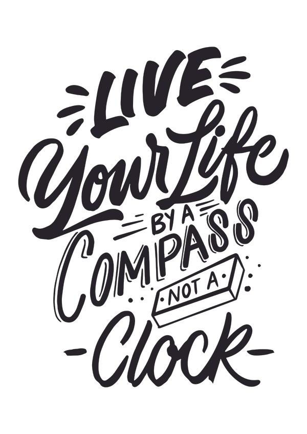 Plakát Live your life by a compass