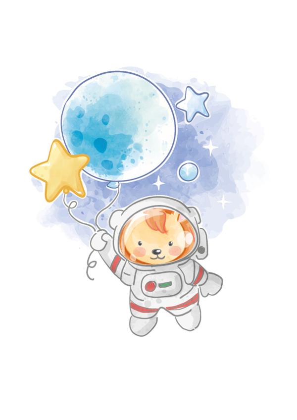 Plakát 'Lvíček astronautem' do dětského pokoje