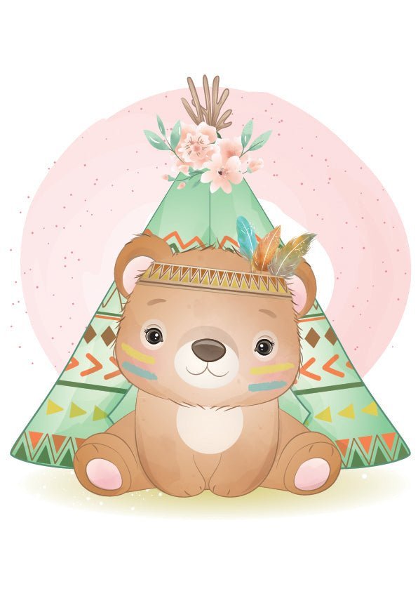 Plakát Medvěd u teepee