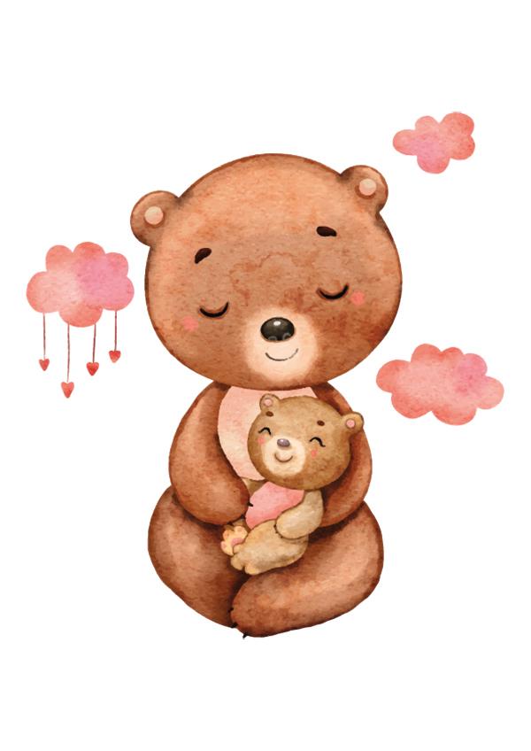 Plakát Medvědí máma a mládě