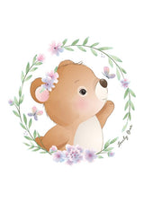 Plakát Medvídek v květinách