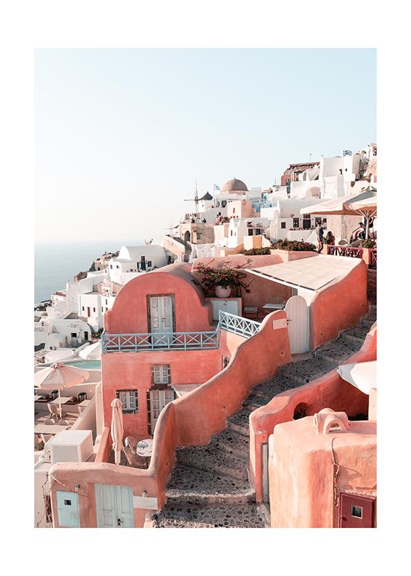 Plakát Městečko Santorini