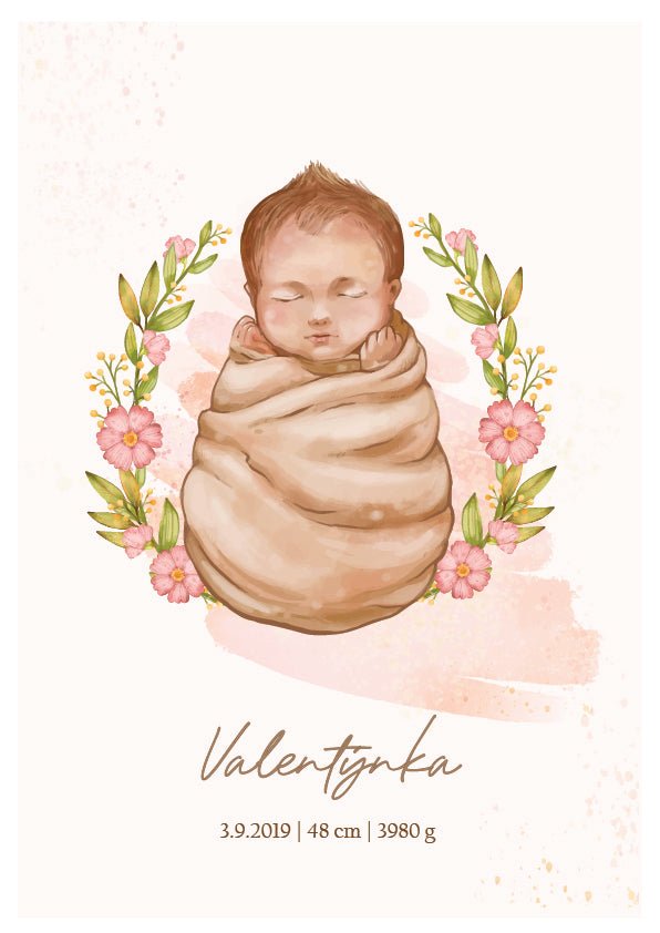 Plakát naše děťátko se jménem k narození miminka
