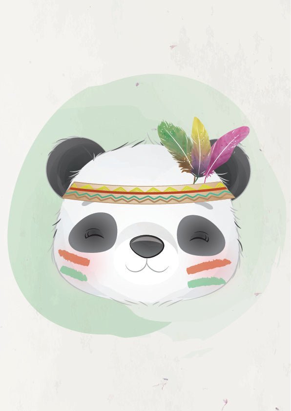 Plakát Panda indiánka
