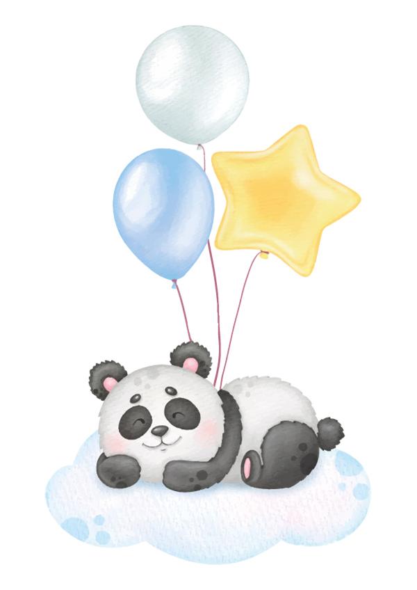 Plakát Panda na obláčku