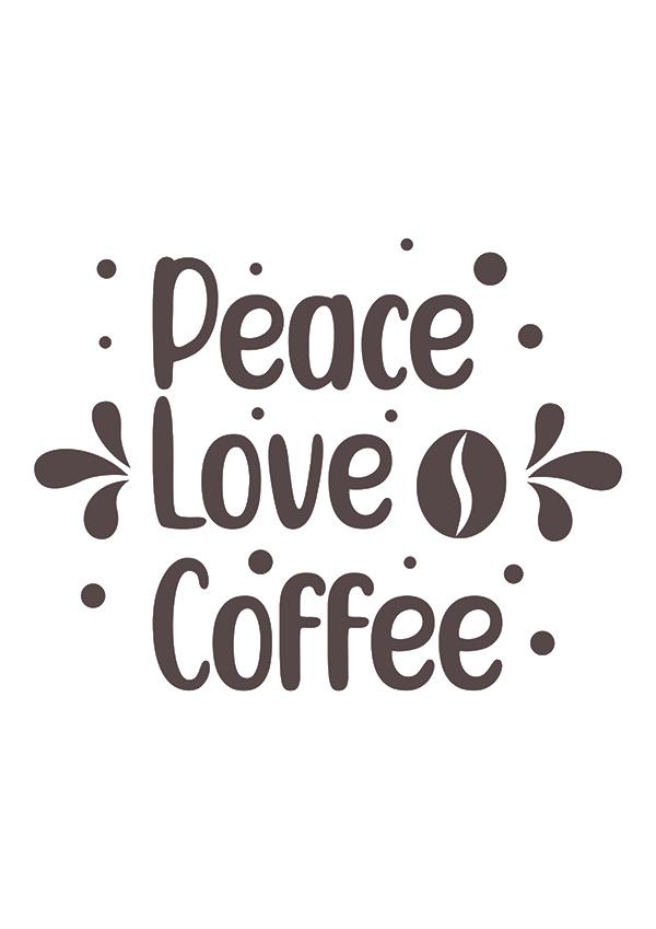 Plakát Peace love coffee