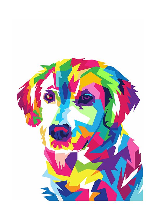 Plakát Pestrobarevný pes