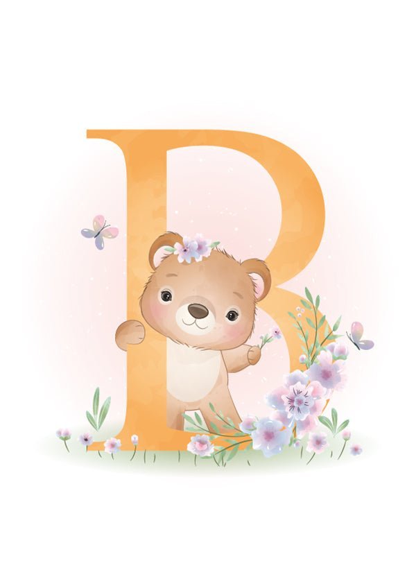 Plakát Písmeno B a medvídě