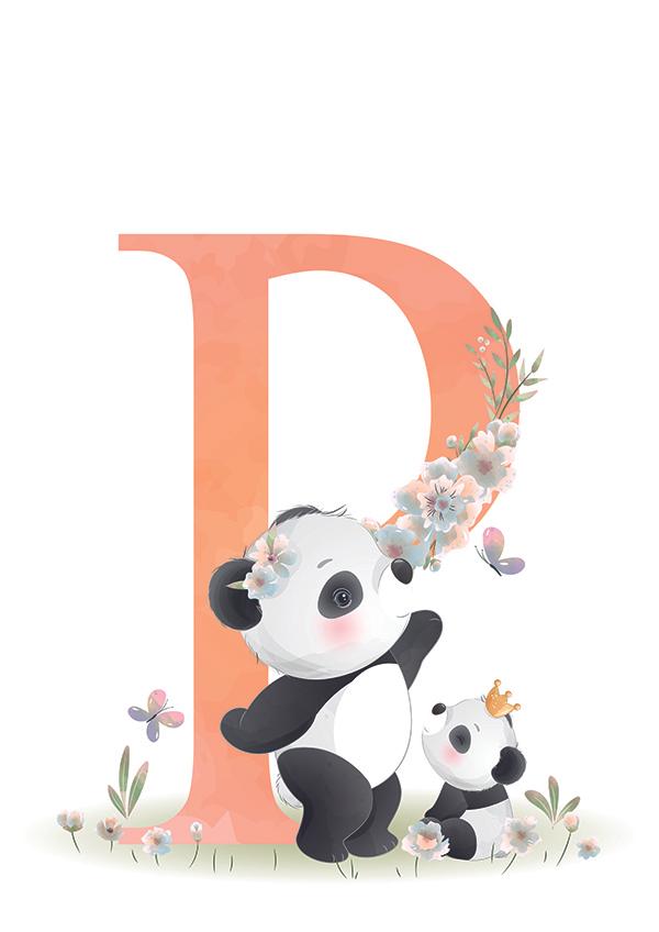 Plakát Písmeno P a pandy